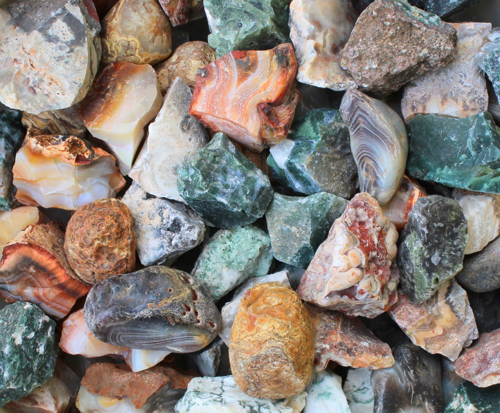 Agate Mix – Rough Rocks for Tumbling – Bulk Wholesale 1LB options