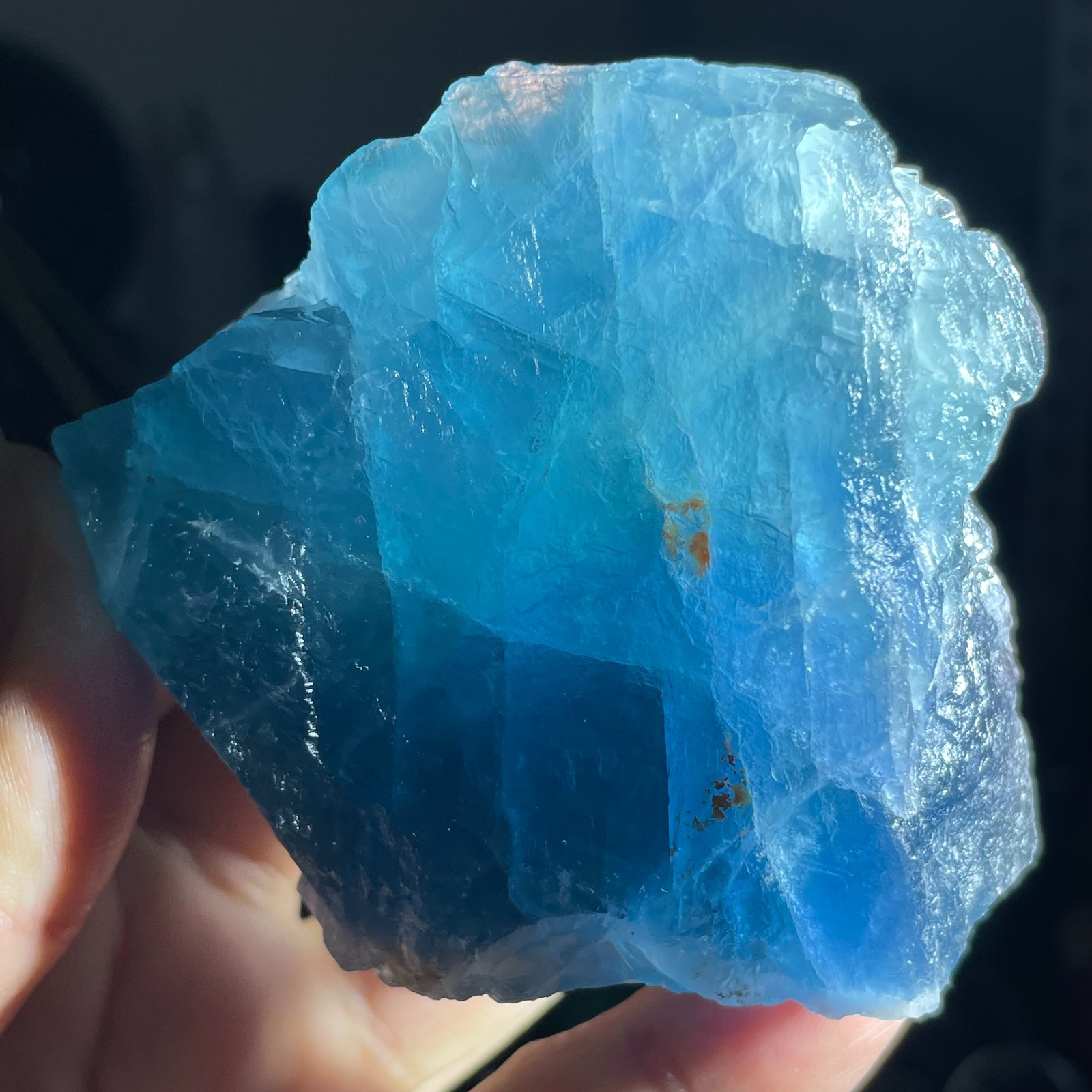 305g Natural Rough Dark Blue Fluorite Quartz Crystal Raw Stone Specimen Healing
