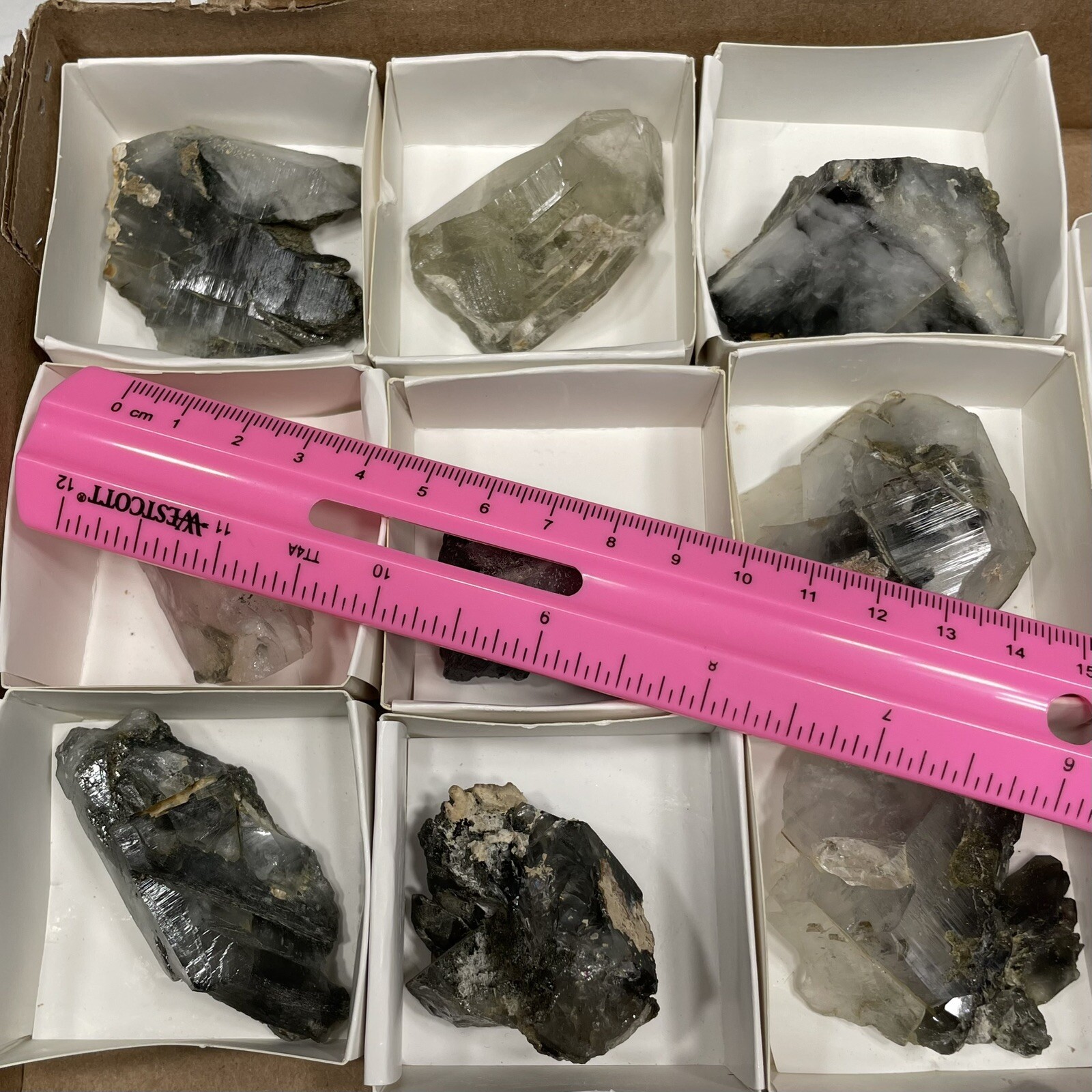 Chlorite & Amphibole In Quartz Crystal Khaplu Gilgit-Baltistan PAKISTAN Lot Of 9