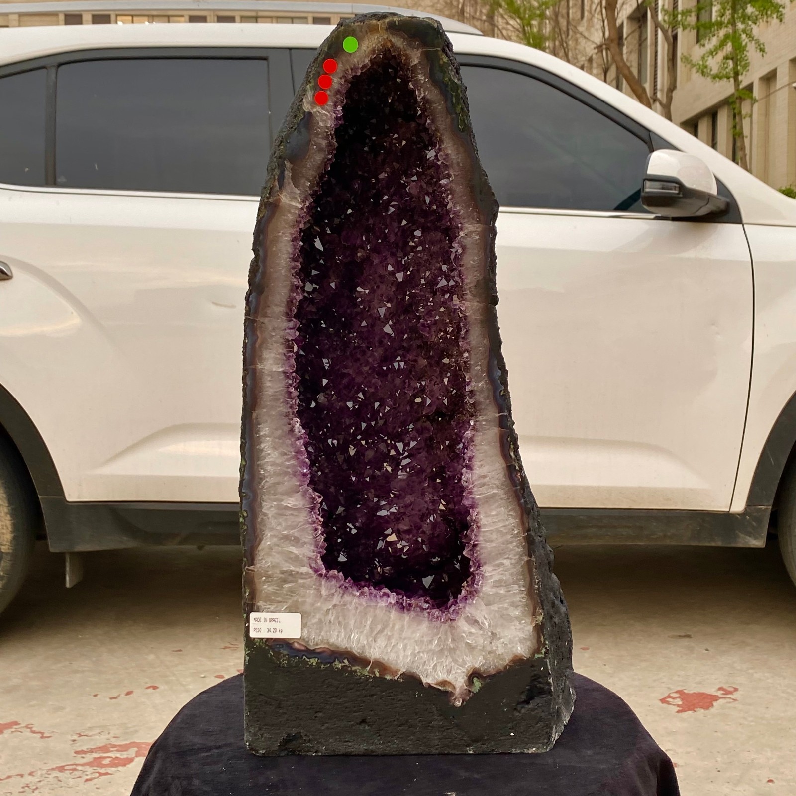 75.4LB Natural Amethyst Geode Quartz Crystal Cluster Cathedral Energy healing