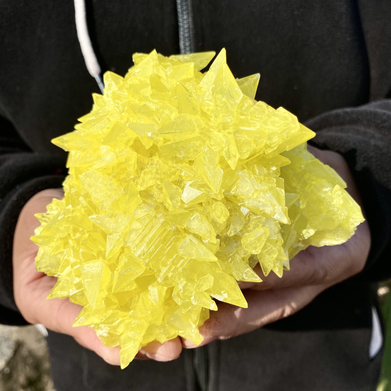 540G Newly discovered natural yellow sulfur crystal quartz crystal mineral samp