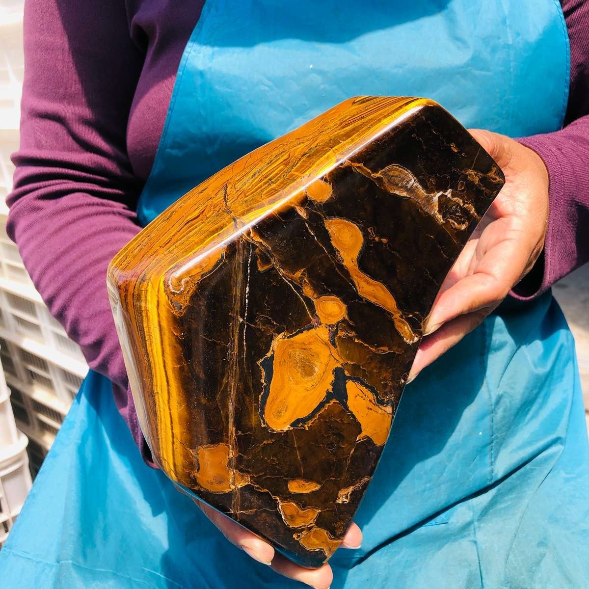 5.08 LB Natural Tiger Eye Polished Specimen Home Decor Raw Healing Stone 5355