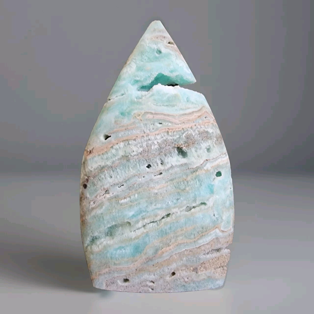 Natural Crystal Hemimorphite Teardrop Freeform Ornament Flame – USA