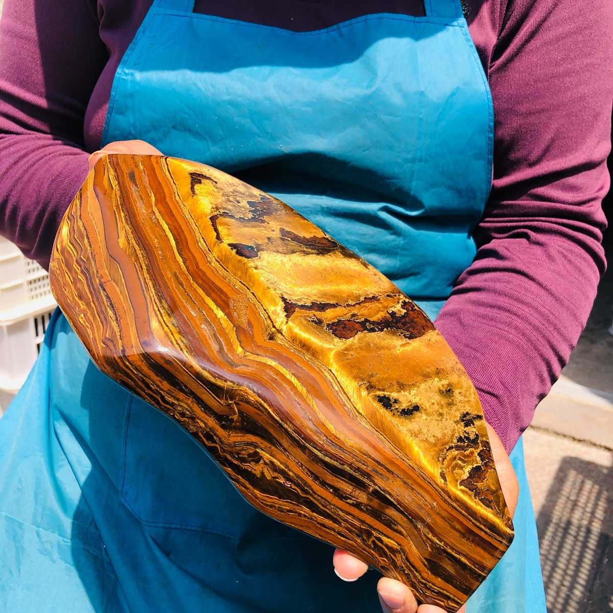 8.99 LB Natural Tiger Eye Polished Specimen Home Decor Raw Healing Stone 5353