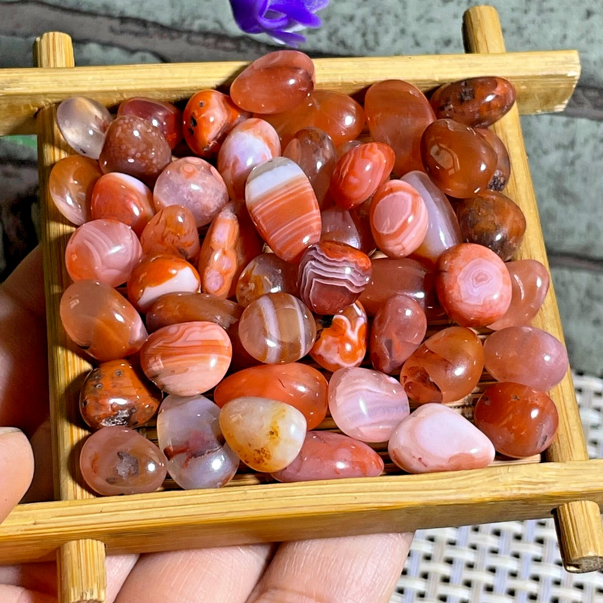 10PCS 0.5”Carnelian Tumbled Stone Ideal for Reiki Jewelry making Healing Stone