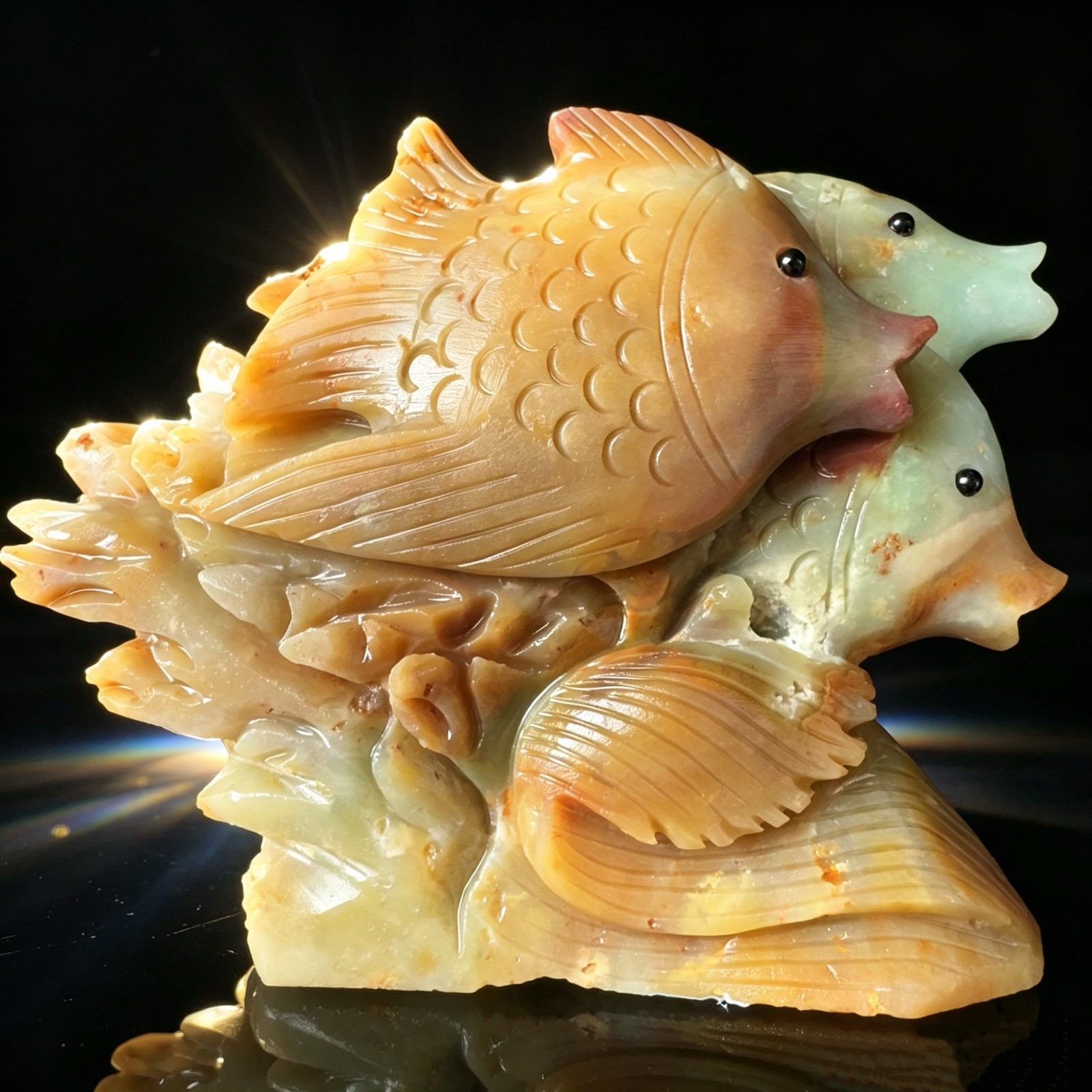 Hand Carved Natural Amazonite Octopus Figurine Stone Sea Creature Sculpture