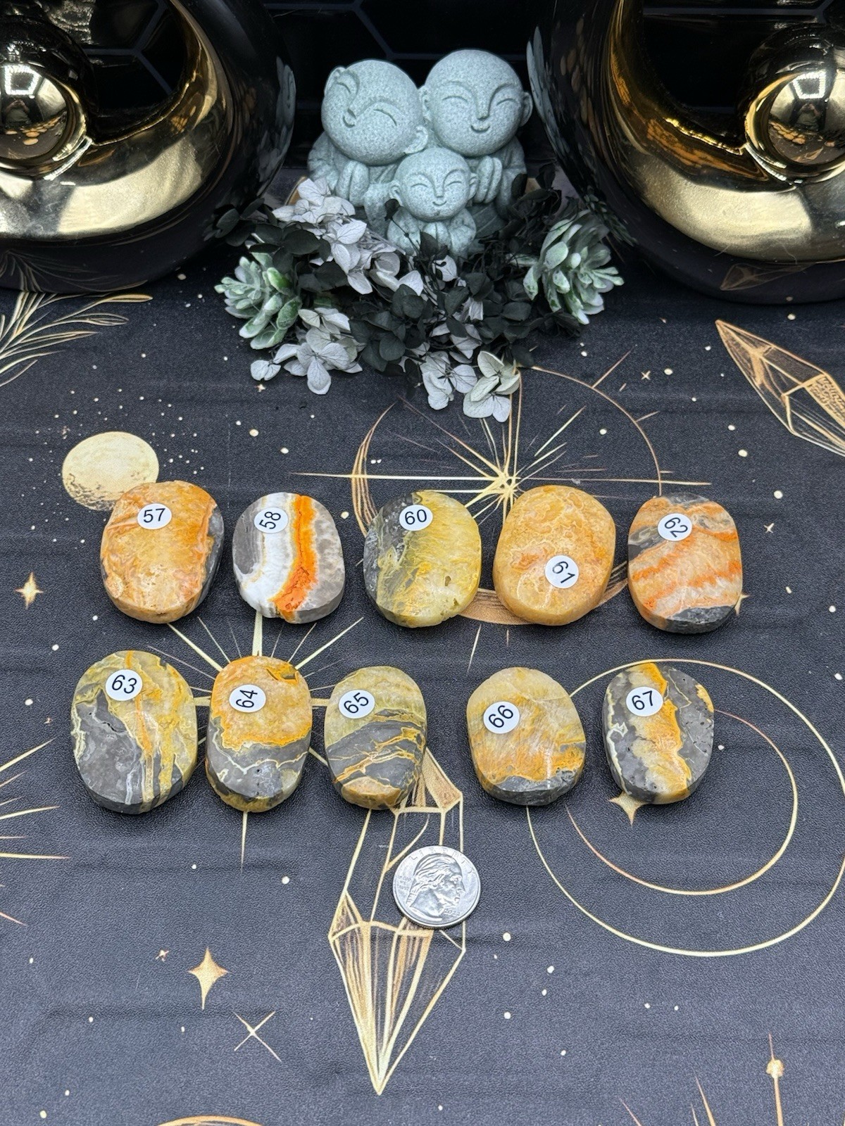 Natural Bumblebee Jasper Palms Druze vugs raw Free shipping