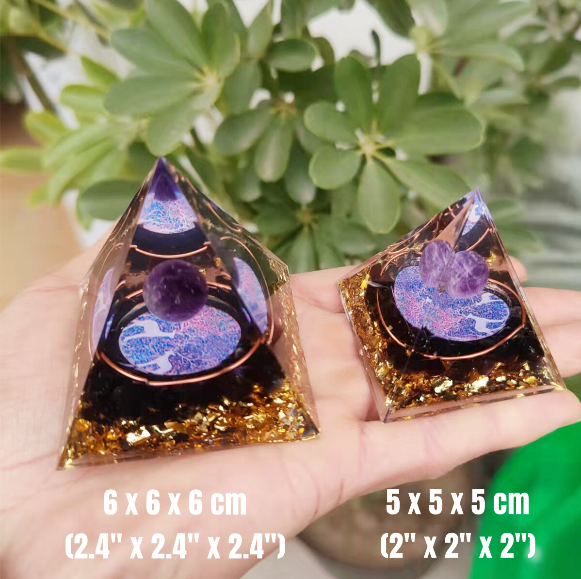 Orgone Pyramid Rose Quartz Sphere Obsidian Orgonite Root Chakra EMF protection