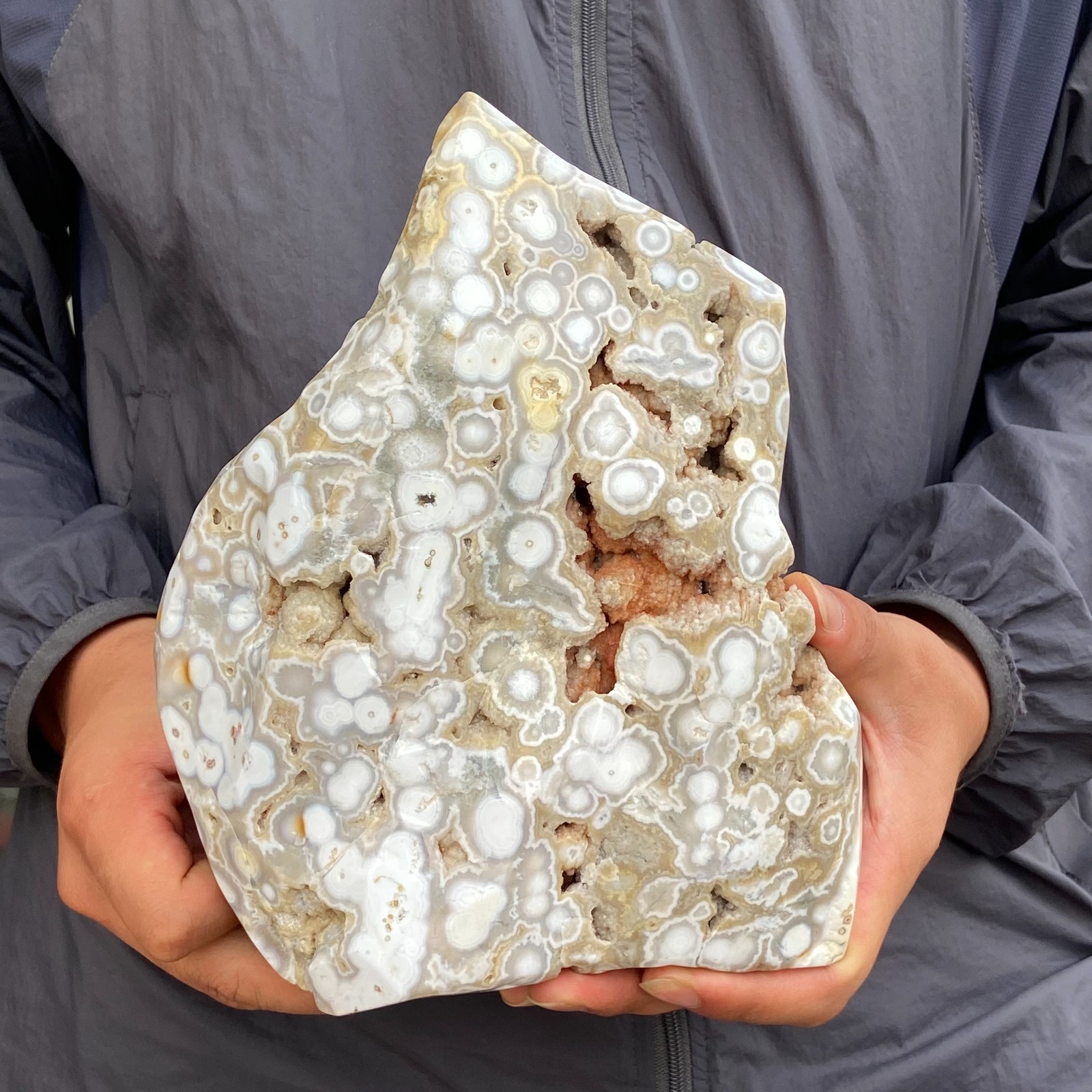 6LB 8th Vein Natural Ocean Jasper Freeform & Druzy Crystal Mineral Specimen