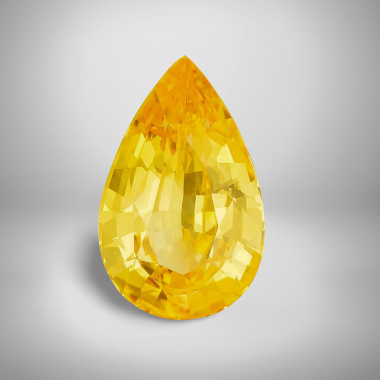 Yellow Sapphire Pear Cut Gemstone 2 Cts – 9×6 mm VVS Loose Gem