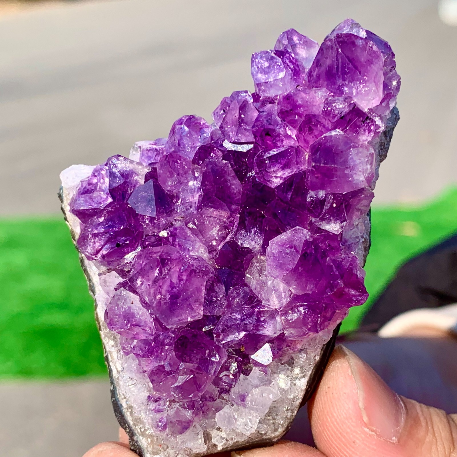 77G Natural Amethyst geode quartz cluster crystal specimen Healing A378