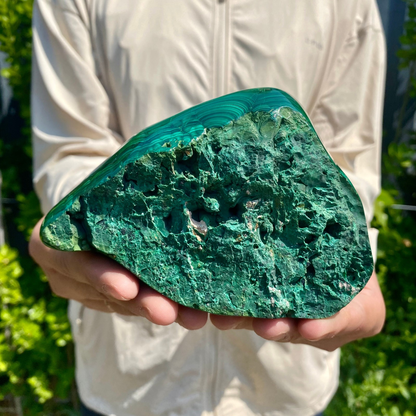 2.35LB Natural glossy Malachite transparent cluster rough mineral sample