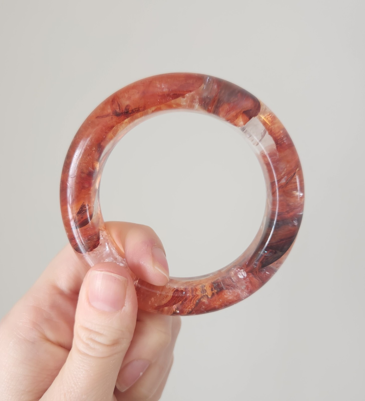 Red Fire Quartz Bracelet Bangle Crystal Gemstone Beautiful Reiki Chakra Reiki