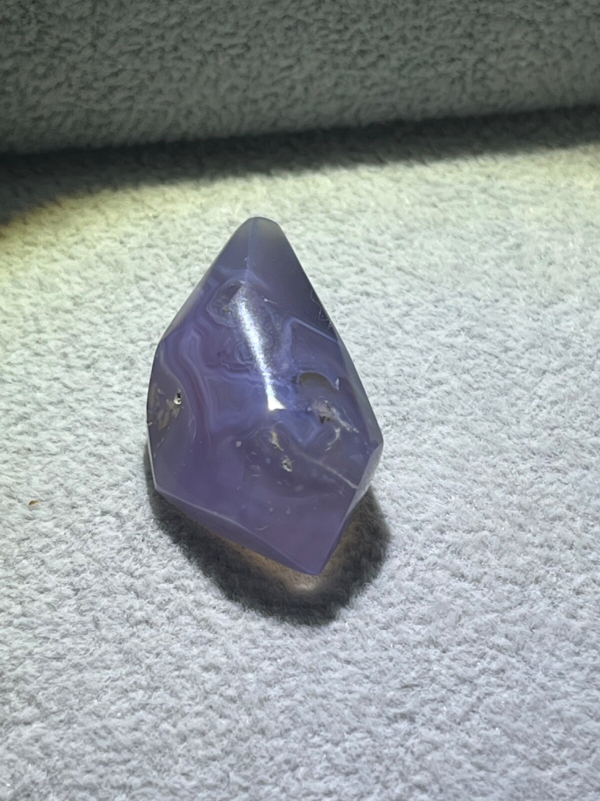 Purple chalcedony 43.55 ct Unique Handmade polished crystal. origin Indonesia