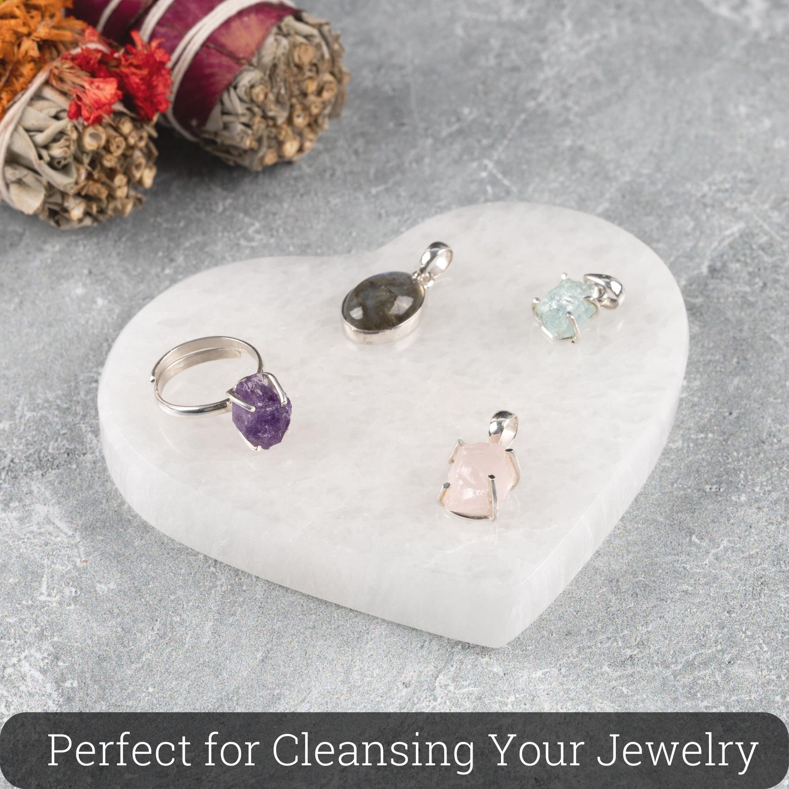 Selenite Charging Plate Heart, Selenite Cleansing, Flat Crystal Plate, Selenite