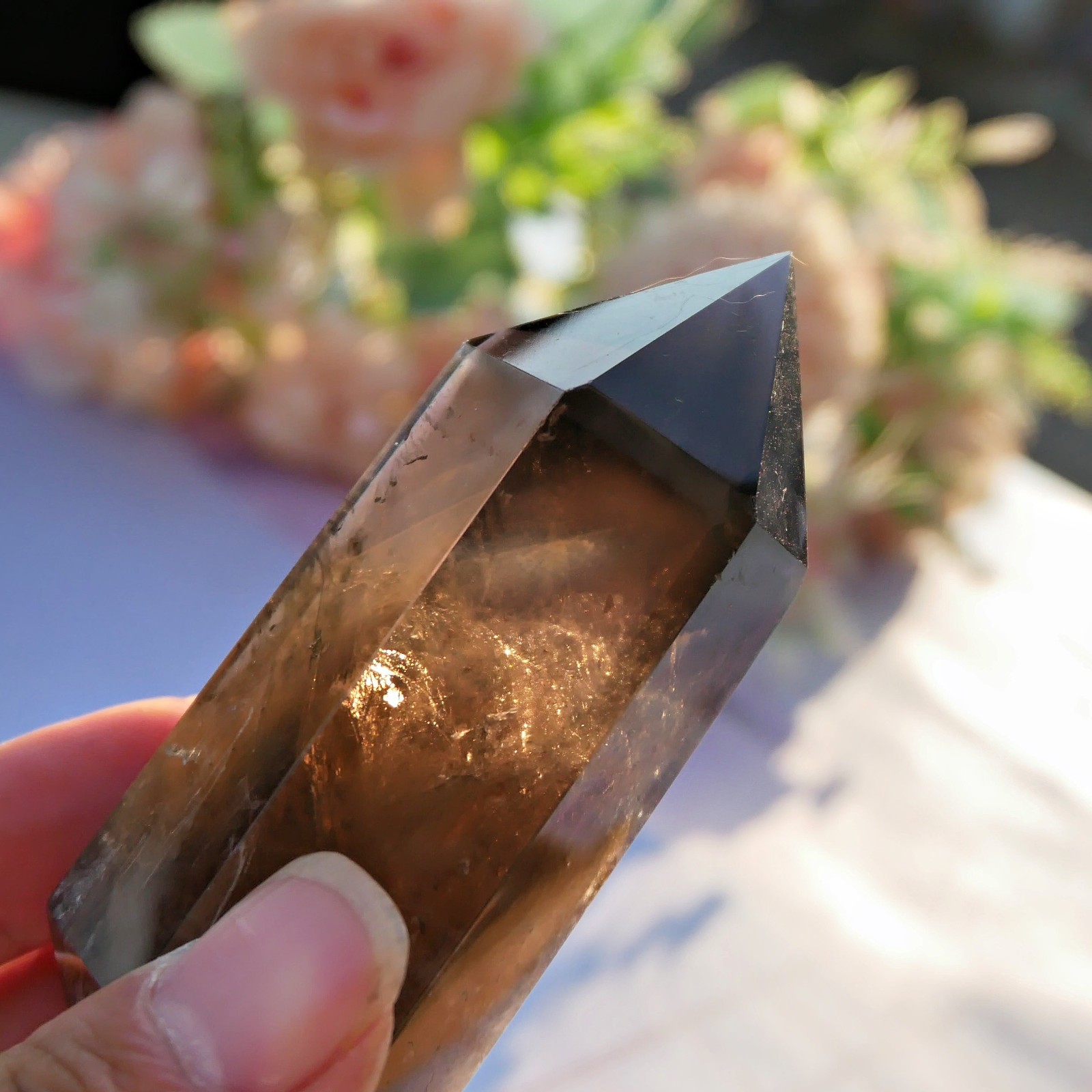 3.8″ Smoky Quartz Double Point Crystal Wand Healing Grounding Reiki Energy Gift