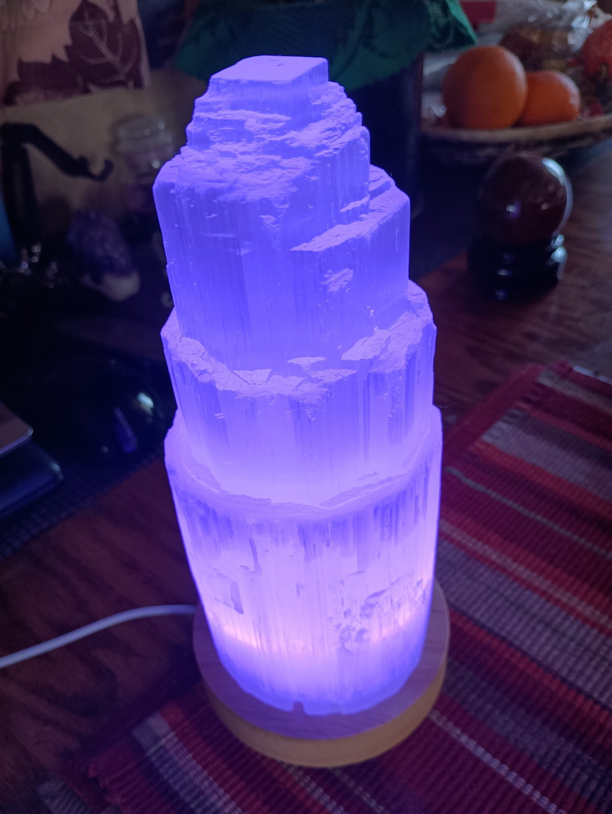 8″x 3″ Selenite Tower Lamp for Healing and Meditation with USB Light Cord…