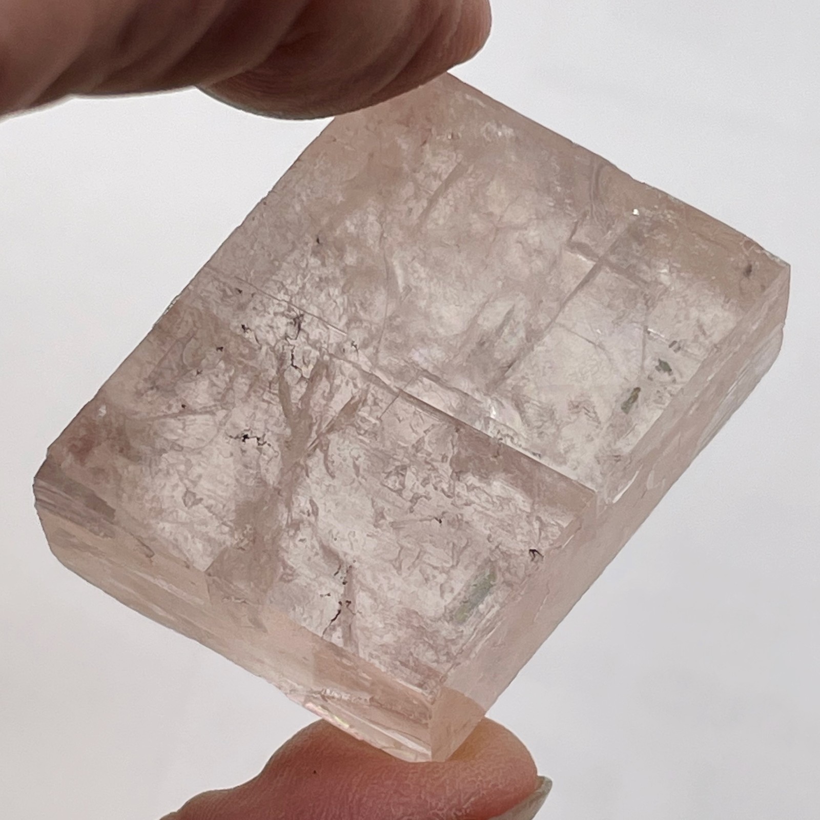 Optical Calcite / Iceland Spar 23g Rectangular Prism | 39x23x12 | Clear, Pink |