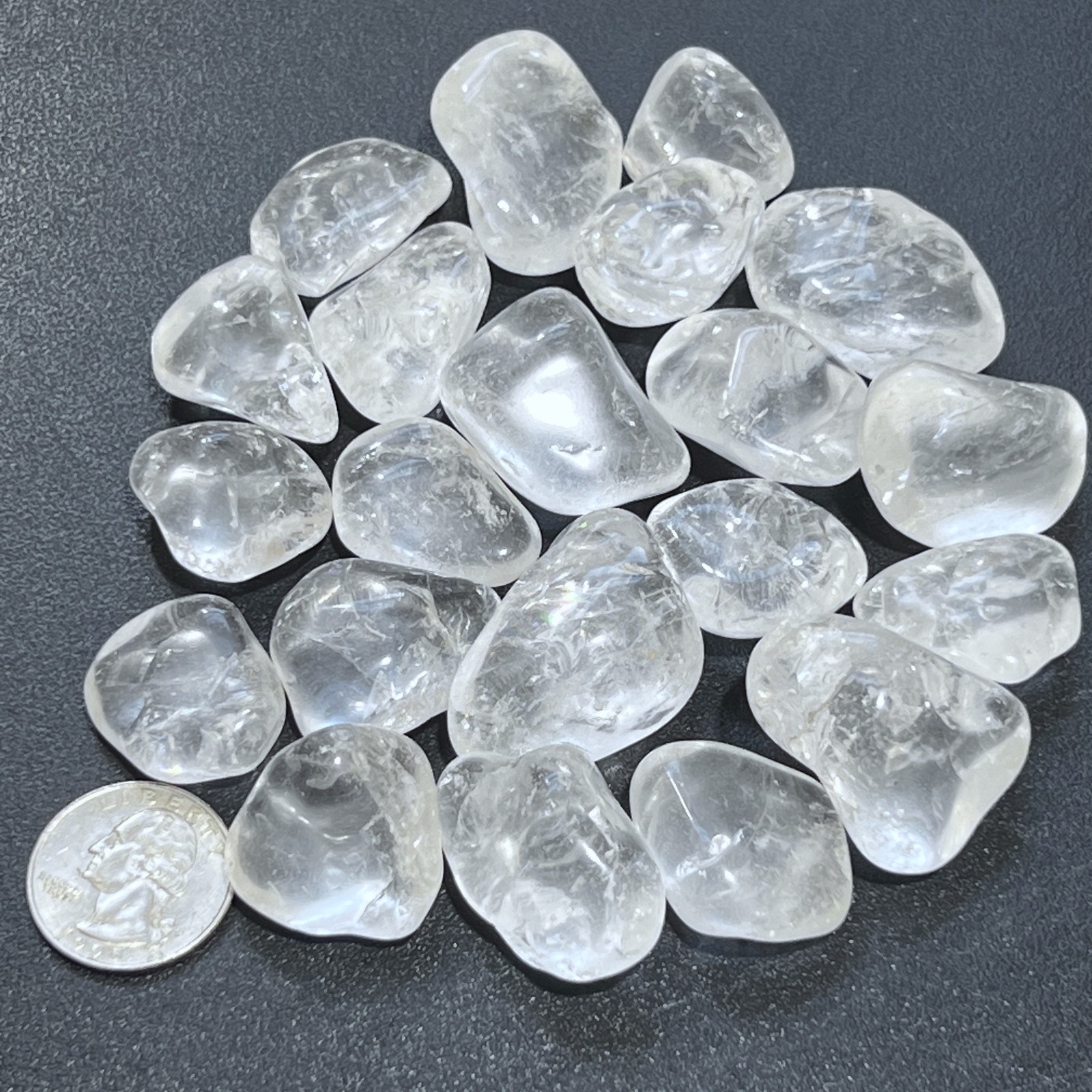 Clear Quartz Crystal Tumbled Stones (By The Piece or Pound) Wholesale