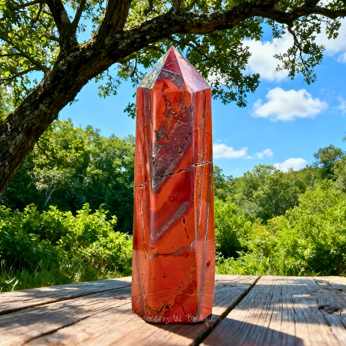 Natural Red Jasper Healing Crystal Tower Point Obelisk Mineral Specimen Gift 1PC