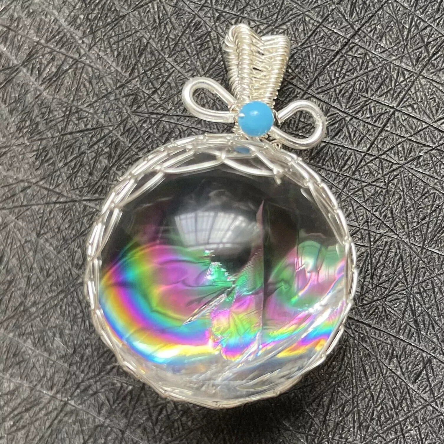 1PC Natural crystal Quartz sphere Rainbow Crystal Ball pendant Healing