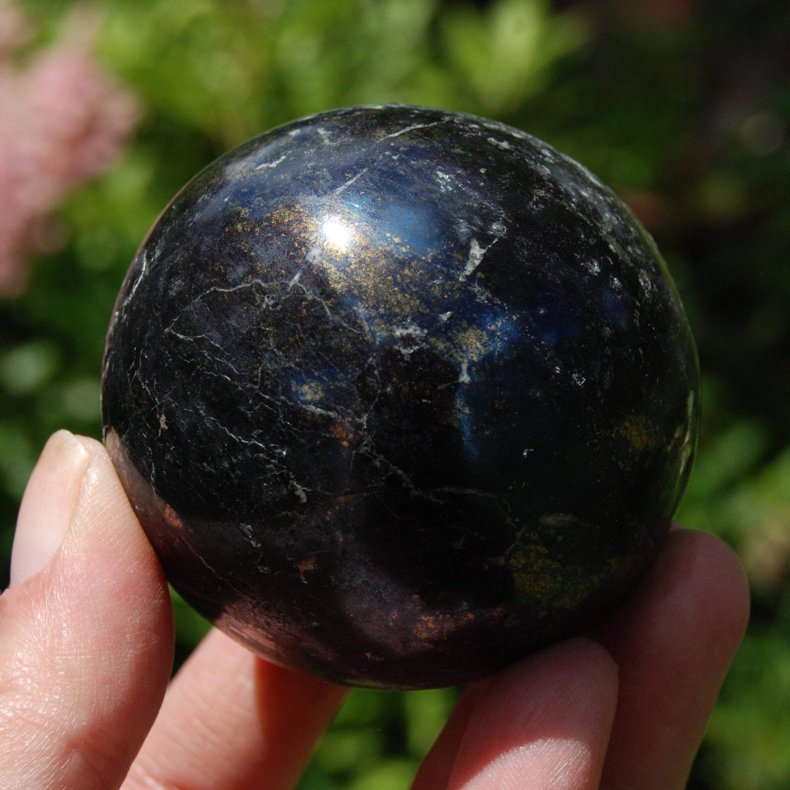 Rare Covellite Crystal Sphere | 2.3″ 359g Stone of Magic & Good Luck