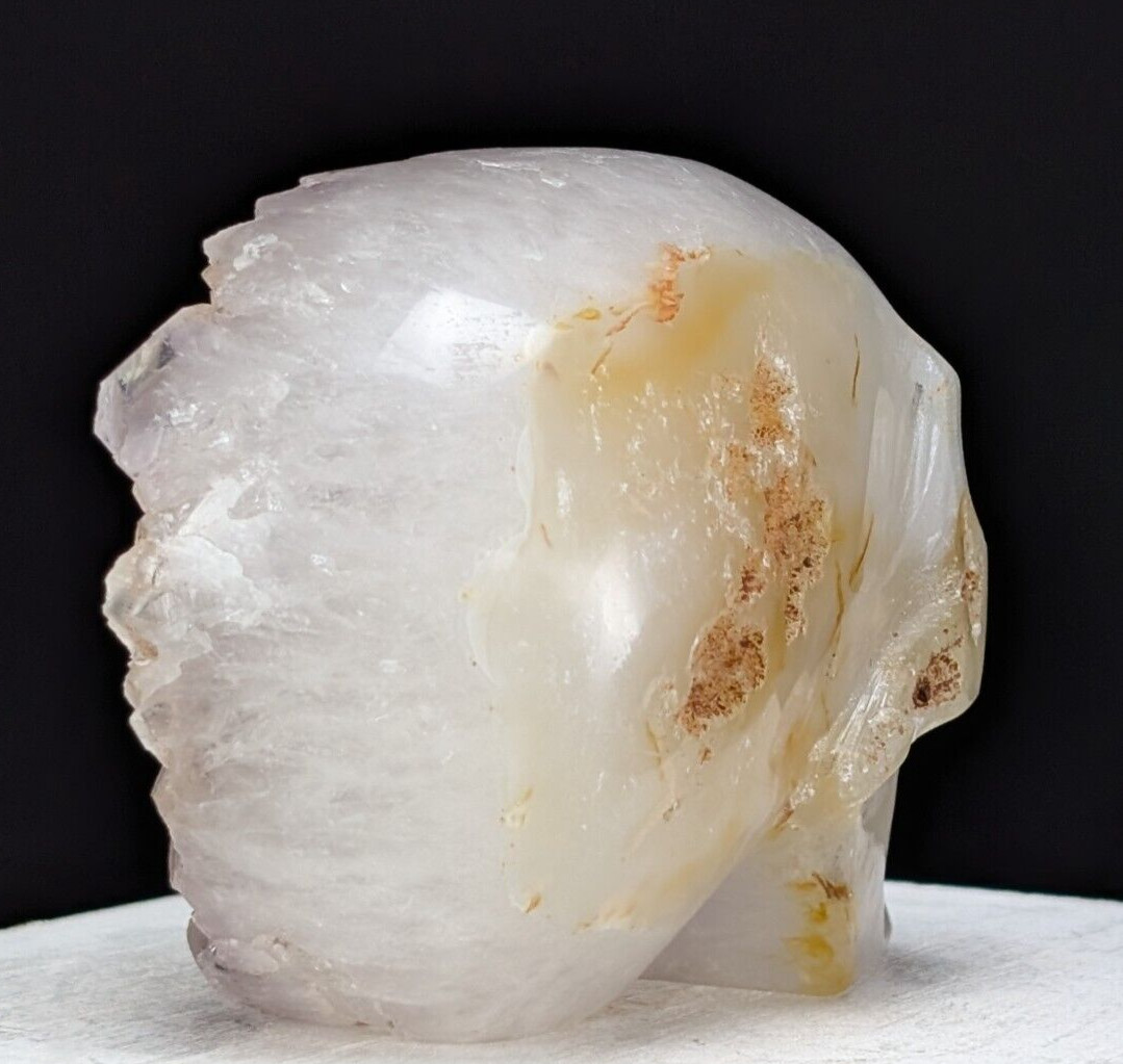 Quartz Skull Carving Druzy Geode Half Face Large Crystal Gemstone Chakra Mineral