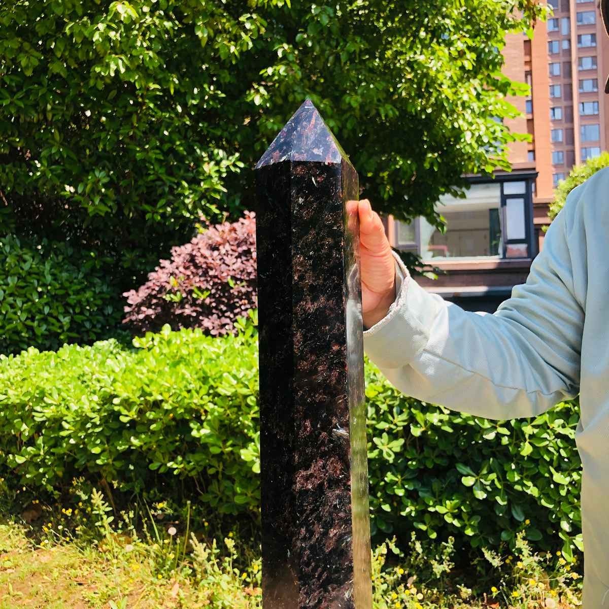 16.98LB Natural Fireworks Stone Obelisk Quartz Tower Crystal Wand Point Healing