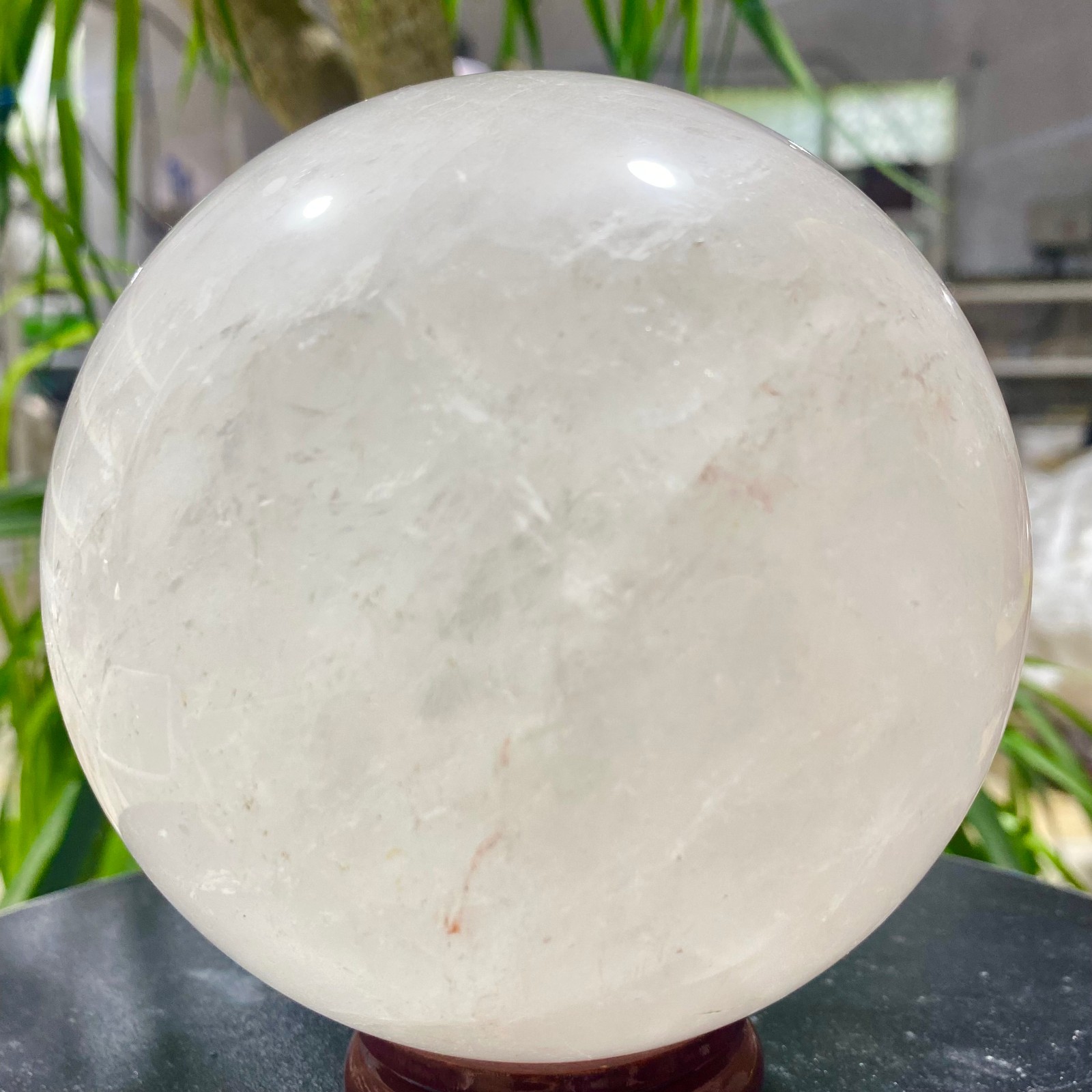 4.62LB white crystal transparent quartz crystal ball Reiki repair