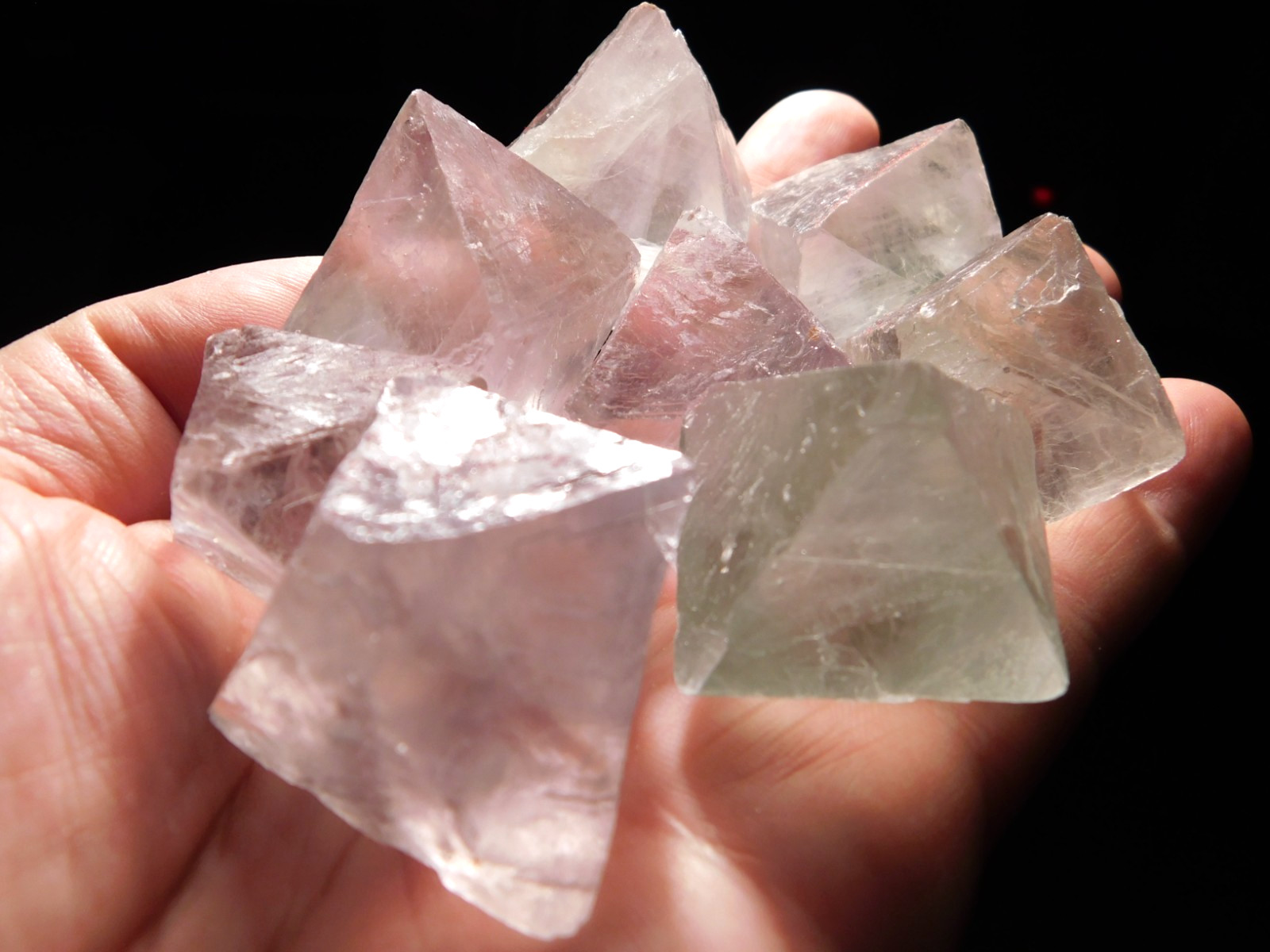 Big Lot of EIGHT! Translucent Octahedron FLUORITE Crystals From China 364gr
