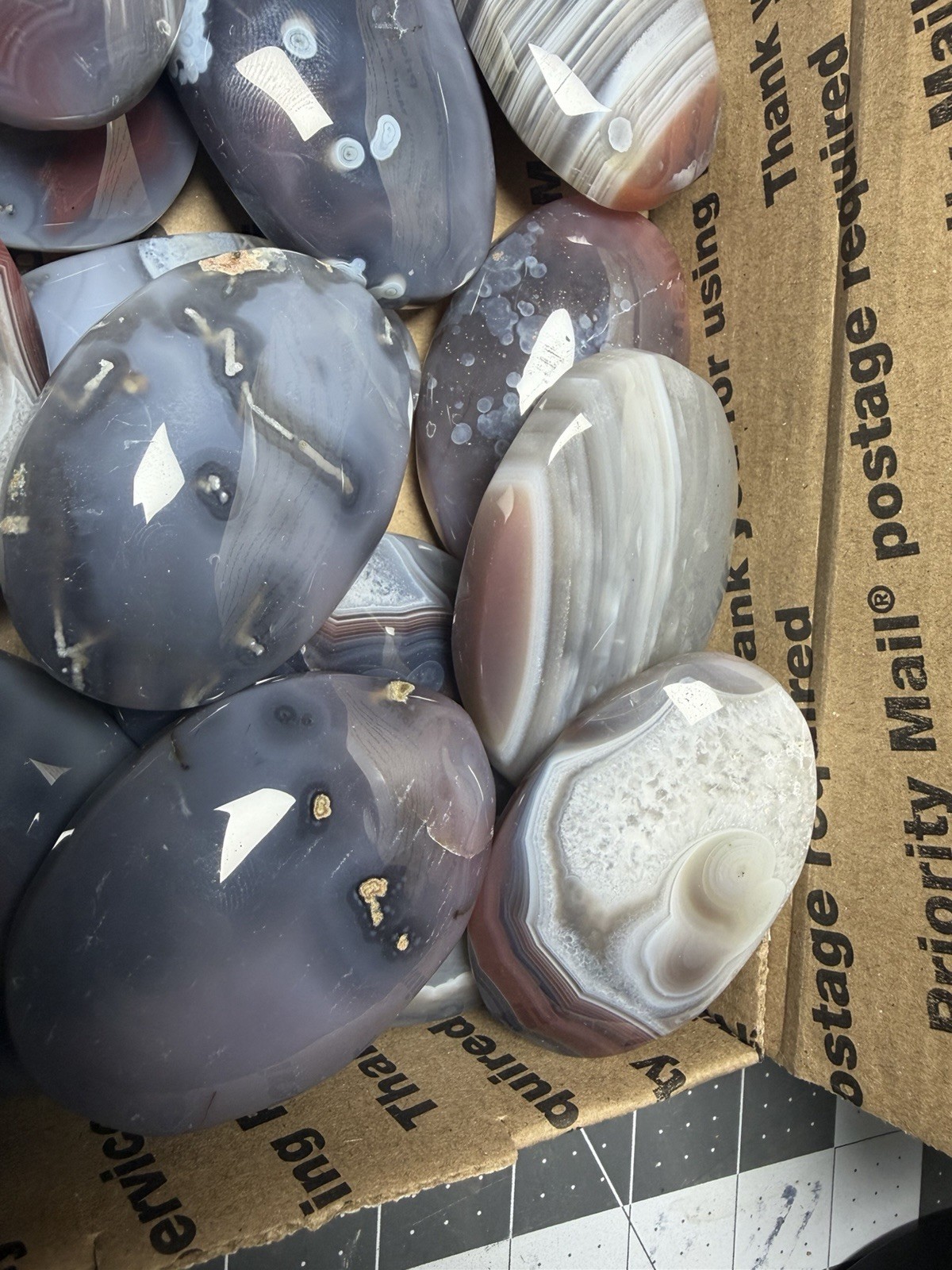 Mozambique Swazi Agate Palm Stones Banding Lot 3lbs
