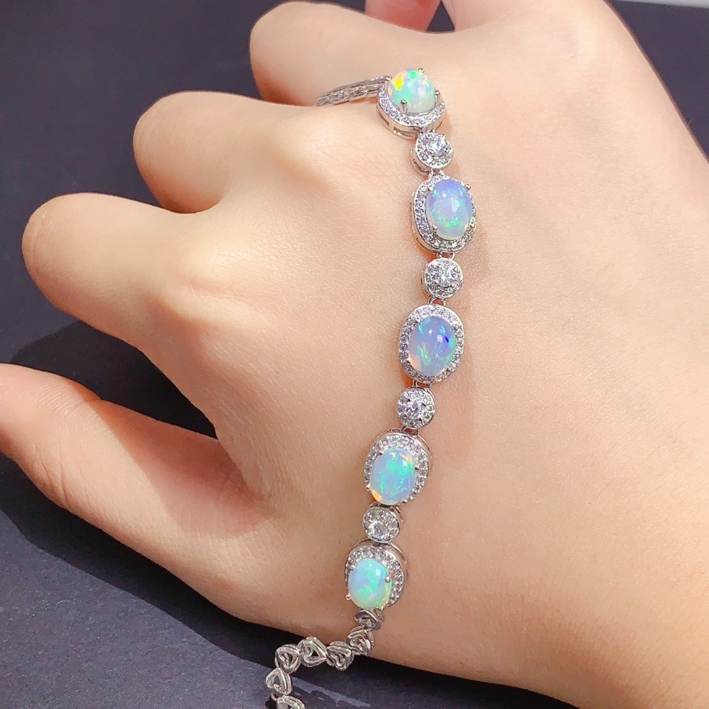 high quality Opal bracelet Gemstone S925 Silver Plated18K Gold Jewelry Fashion