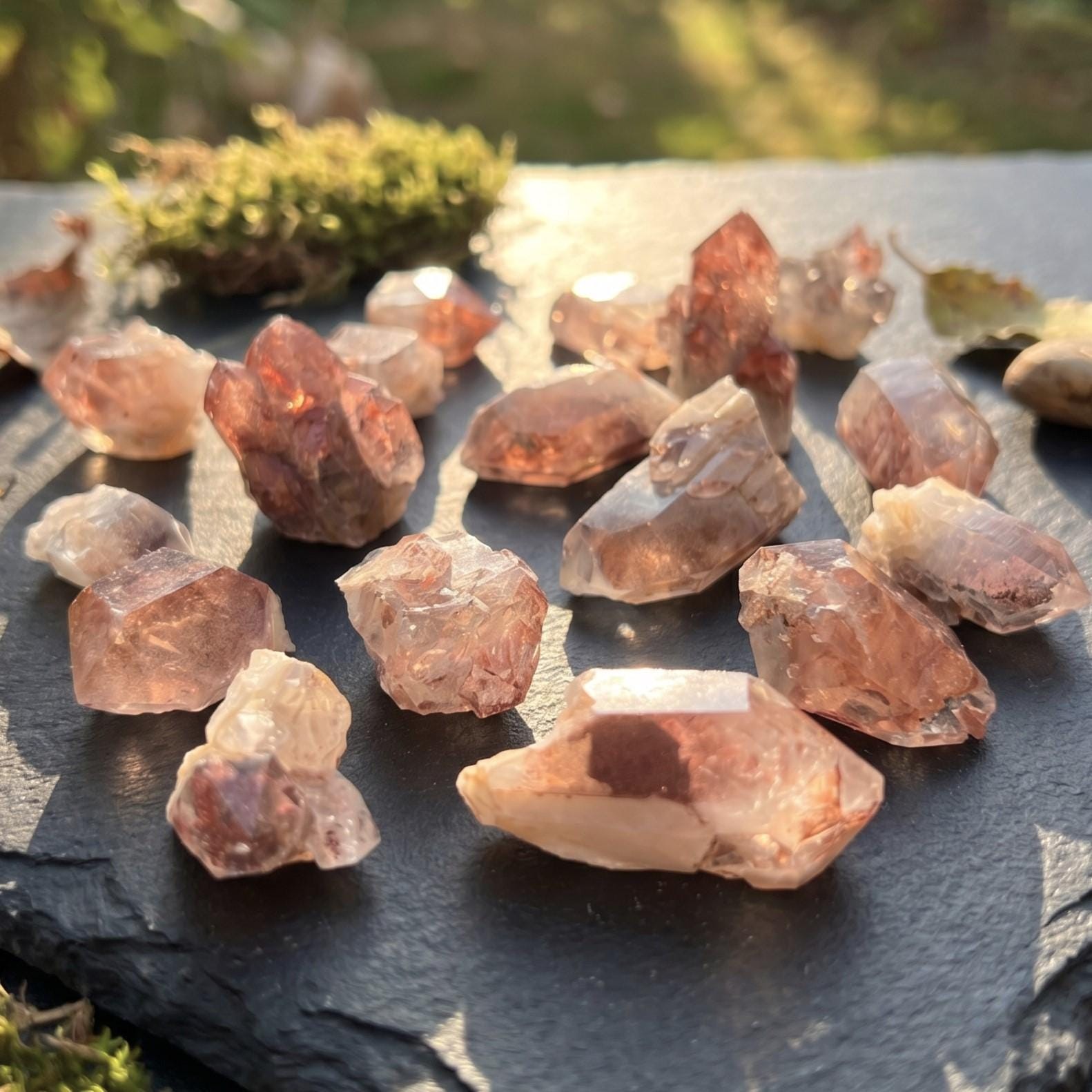 Red Hematoid Fire Quartz Crystal Points And Clusters Rough Raw Zimbabwe Mineral