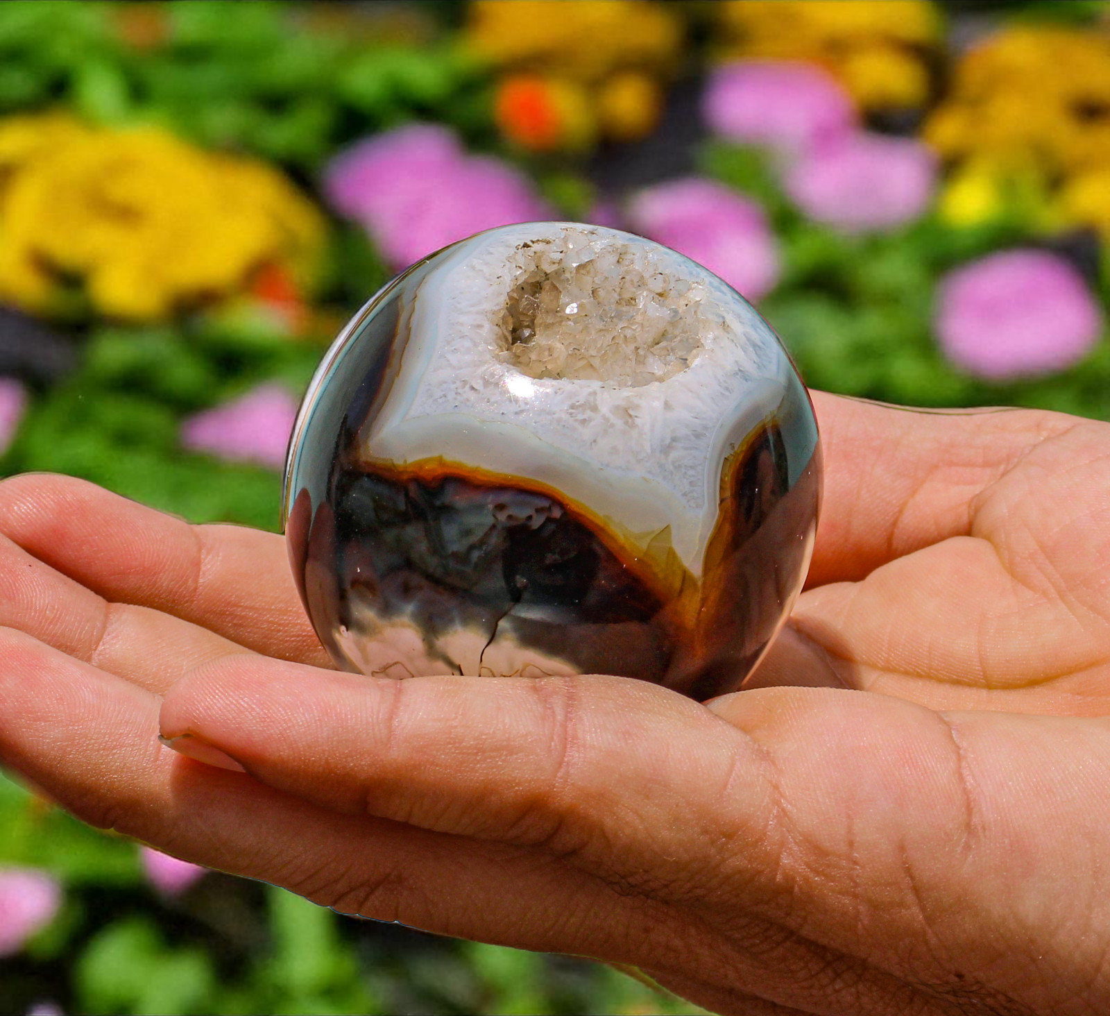 2″ Botswana Agate Metaphysical Healing Spirit Aura Energy Power Stone Sphere