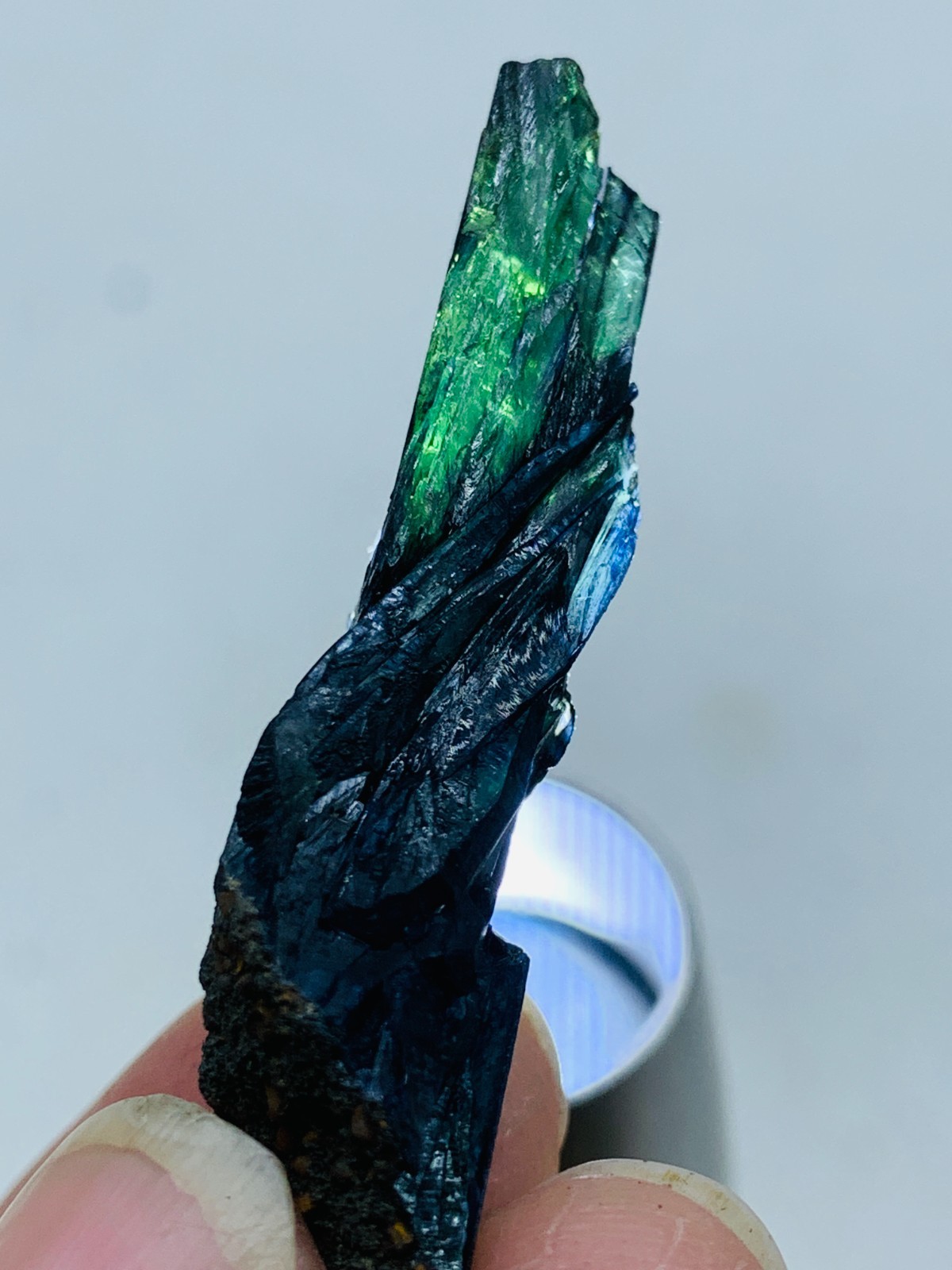 34ct 48mm TOP EXCELLENT BLUE GREEN VIVIANITE CRYSTALS Specimen FROM Brazil