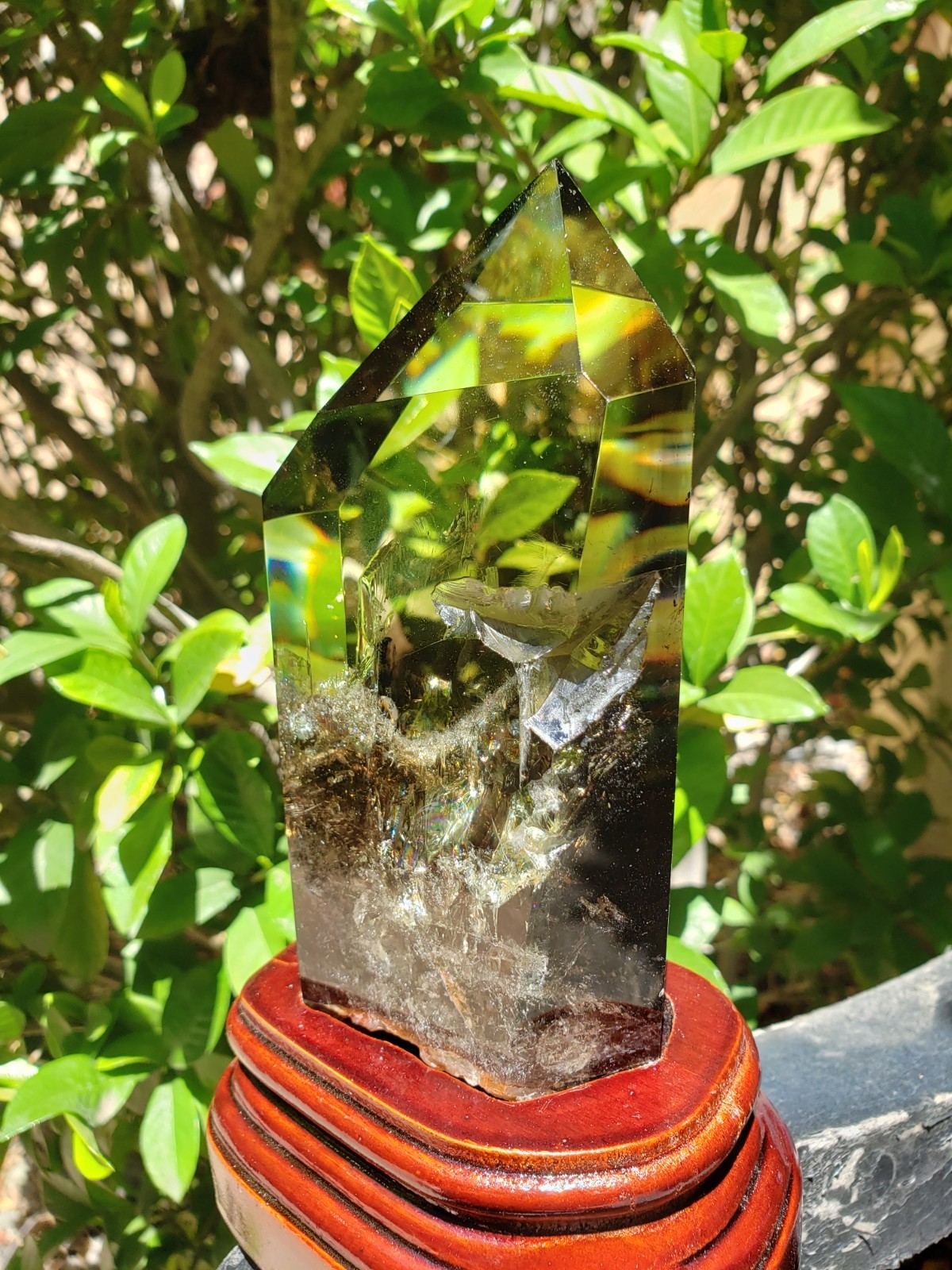6.75″ Natural Smoky Citrine Quartz Crystal Semi-Polished Tower Obelisk WandPoint