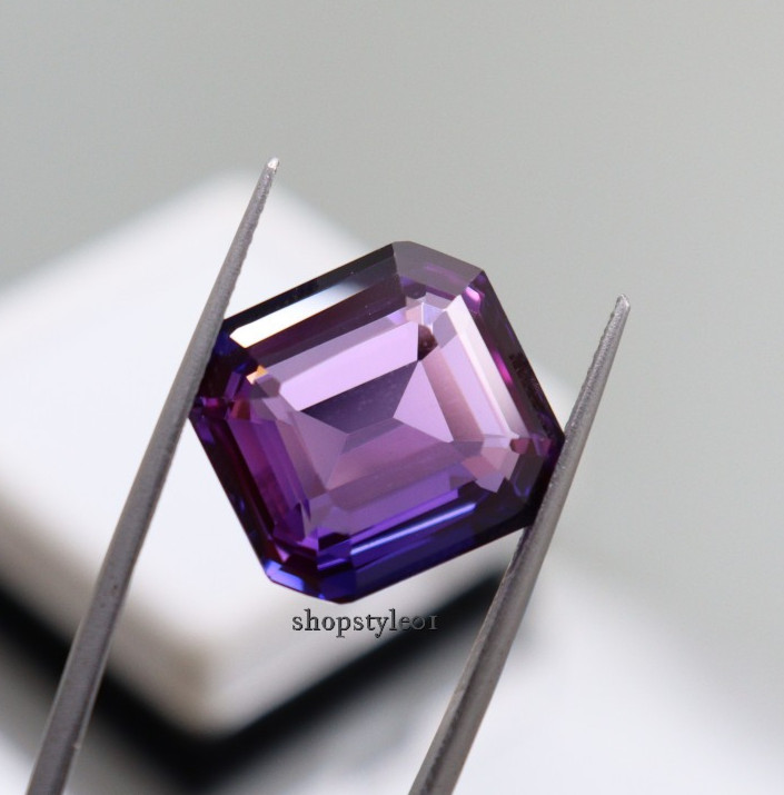 Natural Purple Amethyst 15.40 Ct – Radiant Cut Loose Gemstone (14.6 × 15.7 × 7.0