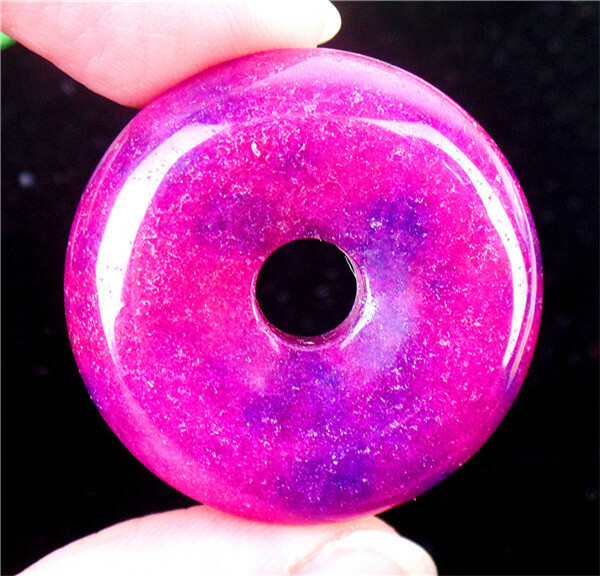 30x7mm Rose Malay Jade Donuts Pendant Bead EA84457