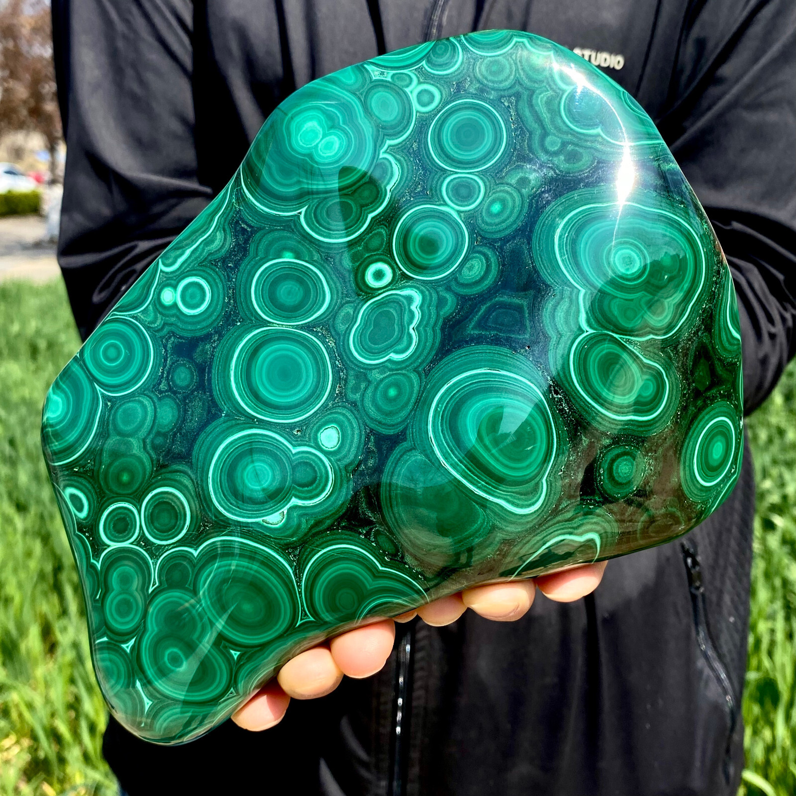 4.40LB Natural glossy Malachite transparent cluster rough mineral sample Gem