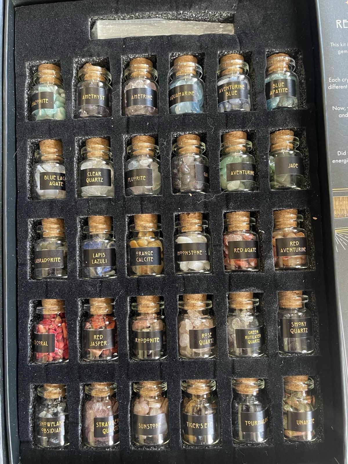 Witchcraft Crystals Set: 30 PCS Gemstones in Jars for Altar & Wiccan Supplies