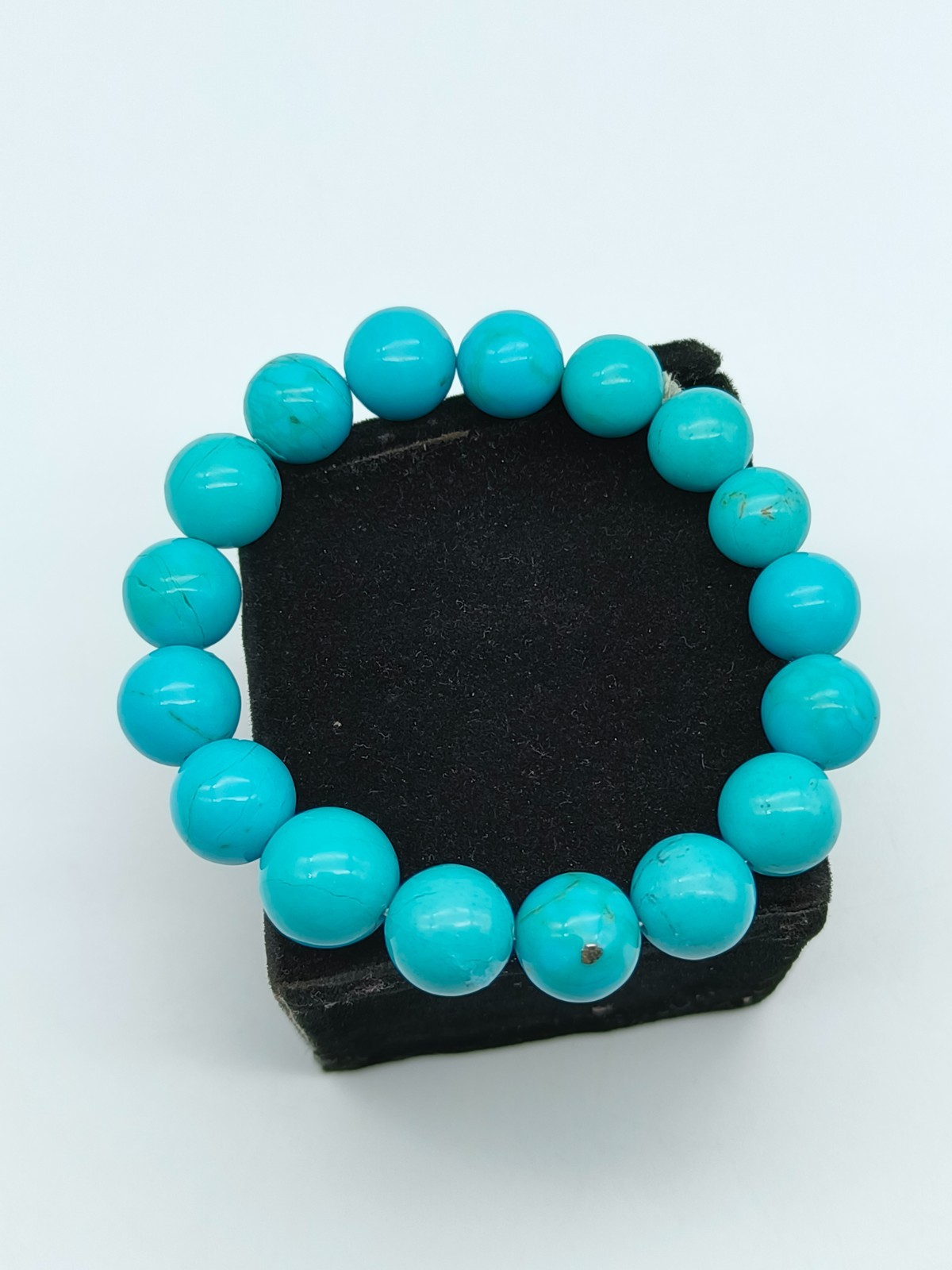 Natural Turquoise Beads Stretchable Bracelet-10/12mm Beads, Bracelet 7-8 Inch