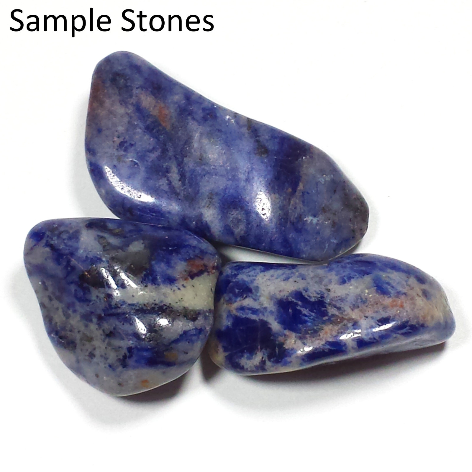 Blue Sodalite Tumbled Polished Crystal Stones, 8 oz Lot, 2 Sizes