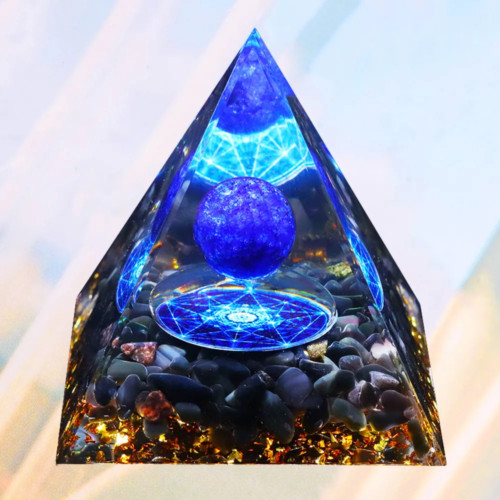 Amethyst Orgonite Pyramid Heal Obsidian Chakra Crystal Stone Energy Orgone Gifts