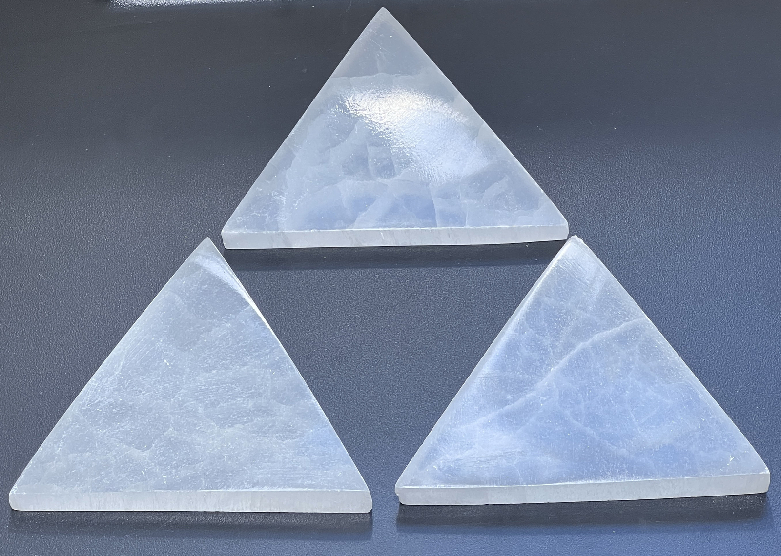 Selenite Crystal Triangle Plate (6 Inches) Wholesale Lot Polished Carving