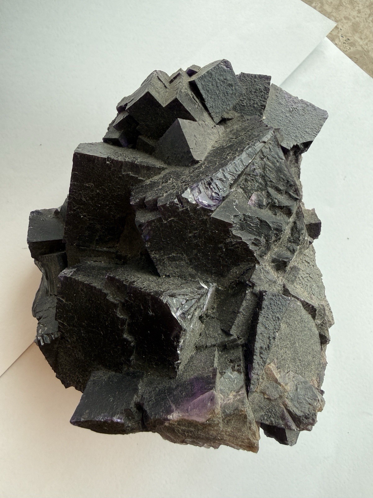 Large Purple Fluorite Crystal Cluster Natural Cubic Mineral Specimen 1.8 kg