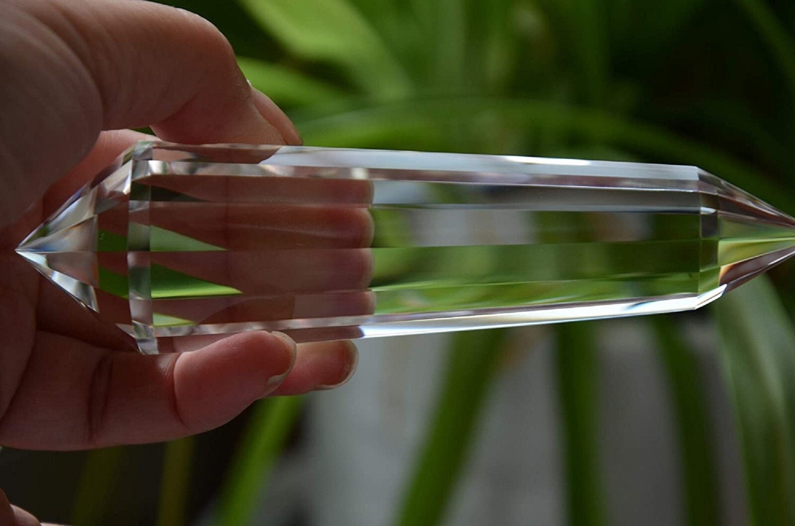Authentic Tibetan Himalayan 99% Clear 13-Sided Crystal Quartz Vogel Wand – 5.40″