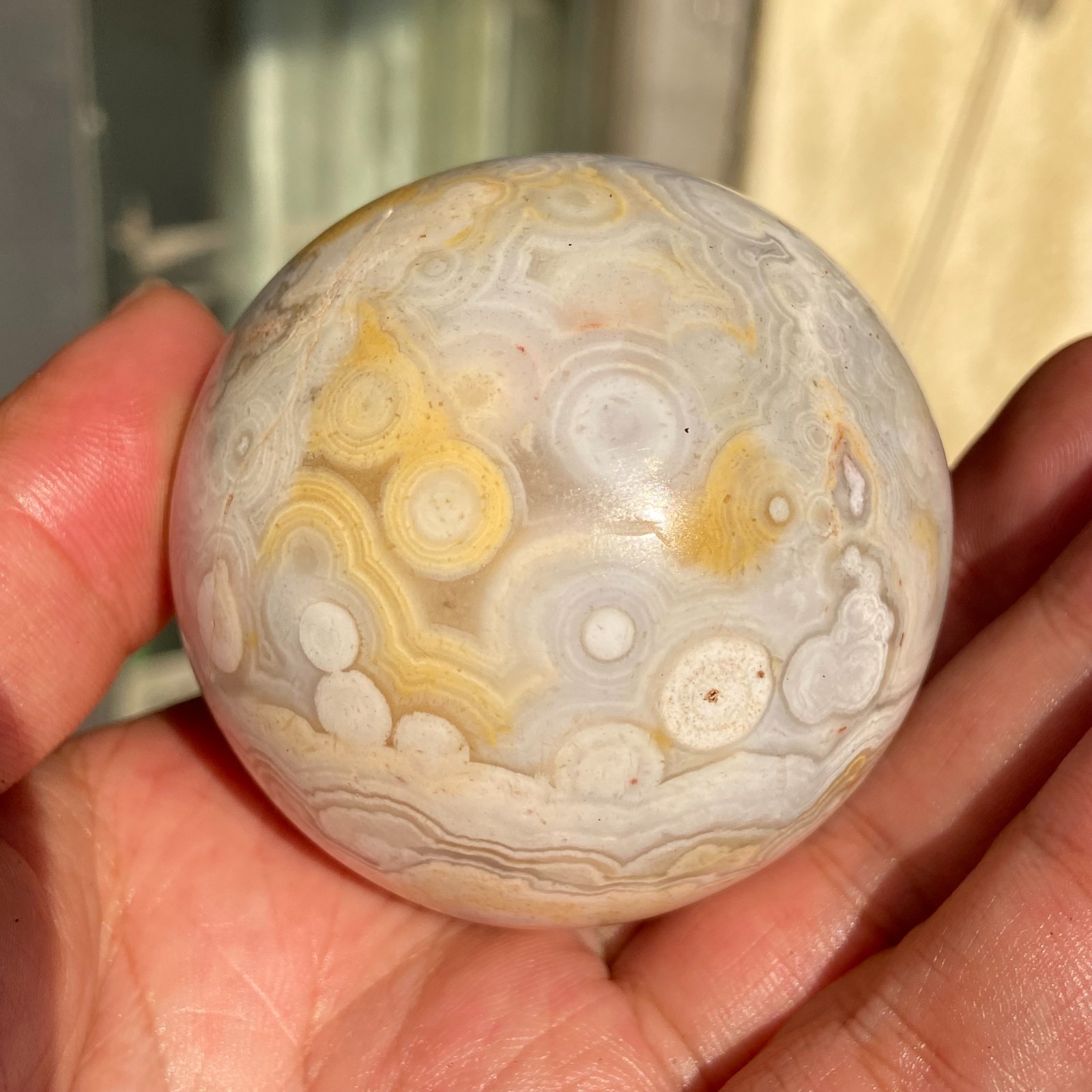 320g Rare Amazing Natural Colourful Ocean Jasper Crystal Sphere Reiki Healing
