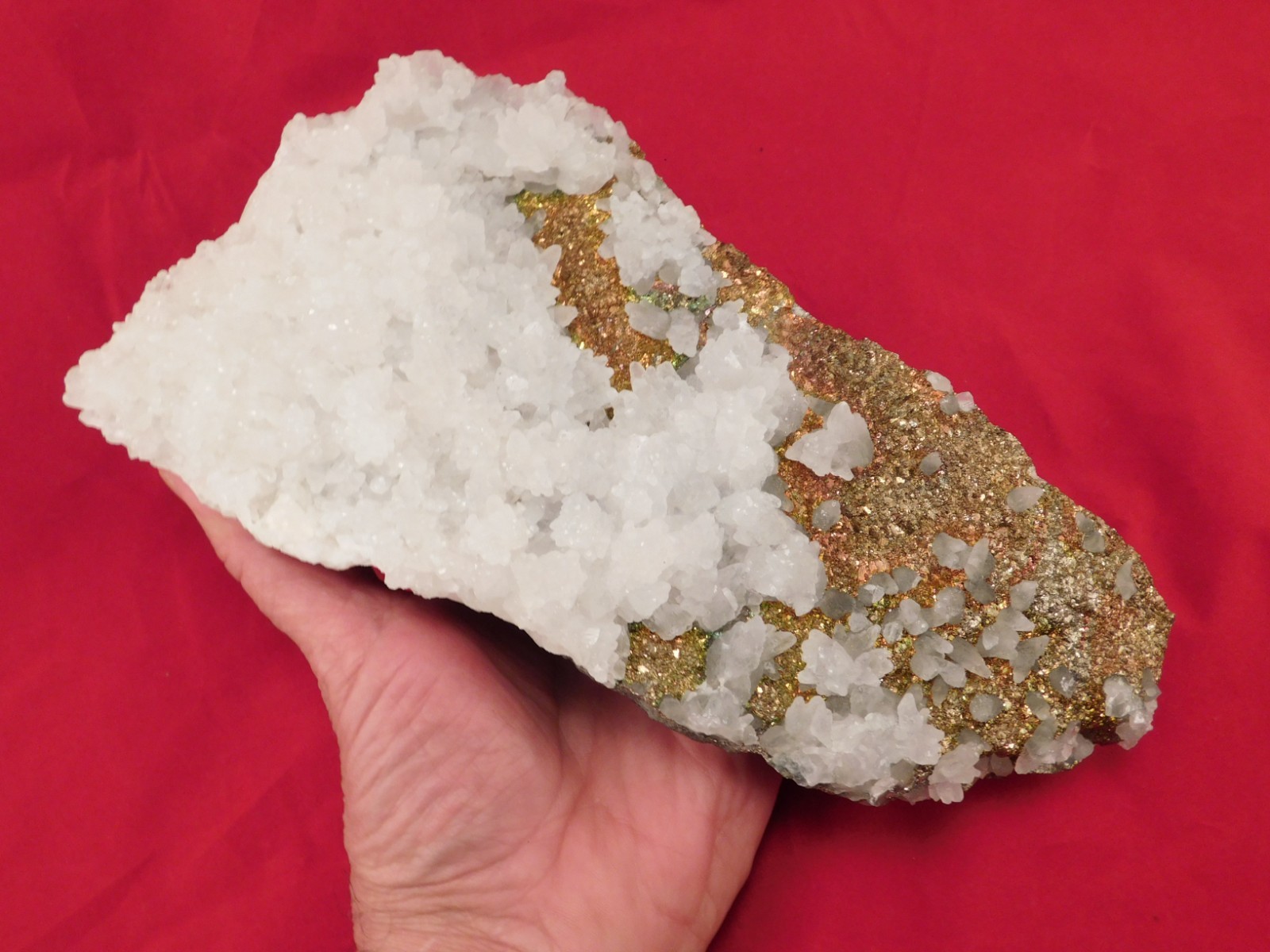 BIG! MARCASITE Crystal Cluster with Fluorescent Calcite Crystals Mexico 2464gr