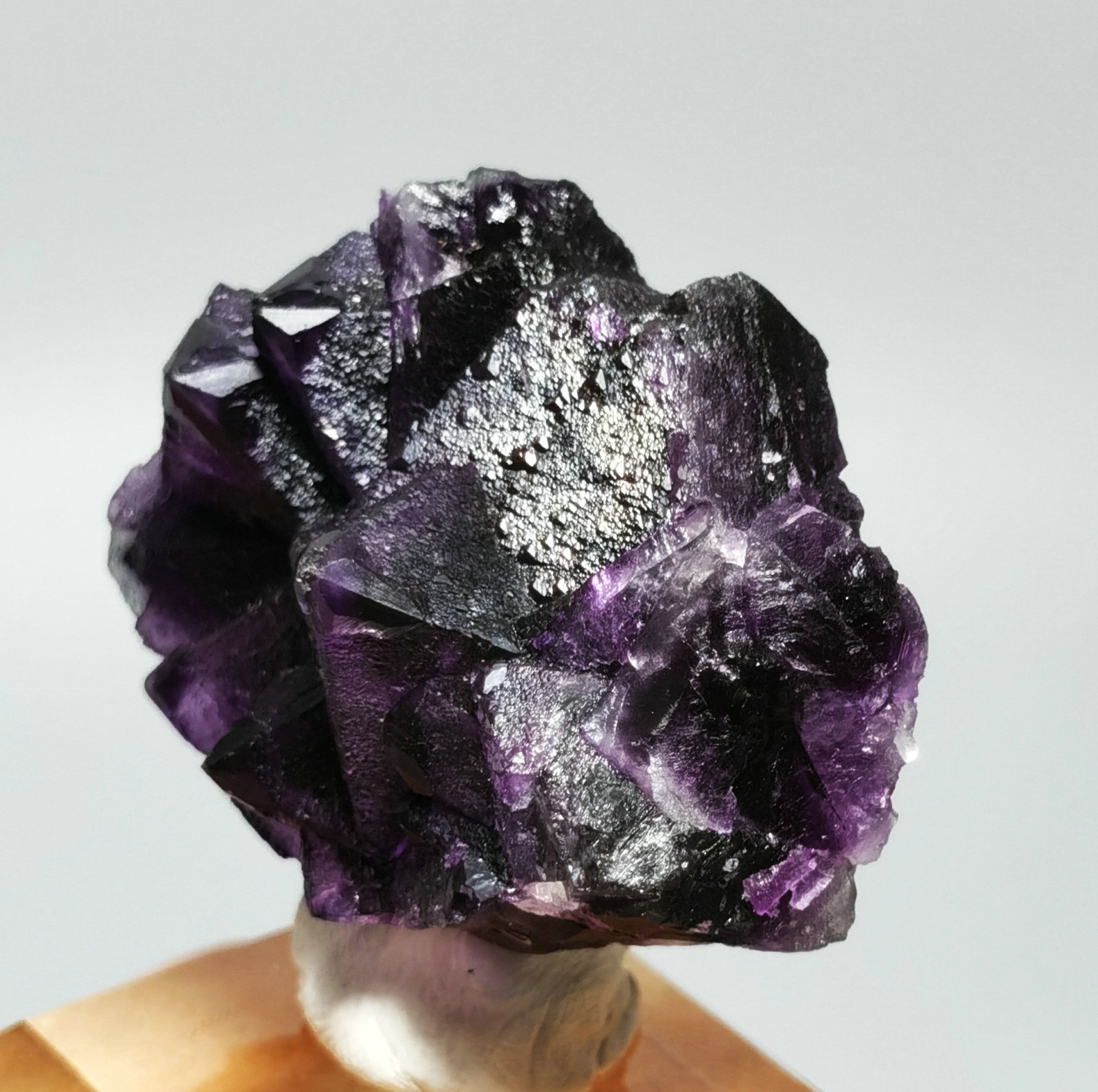 Rare Natural Purple Octagonal Fluorite Mineral Specimen China