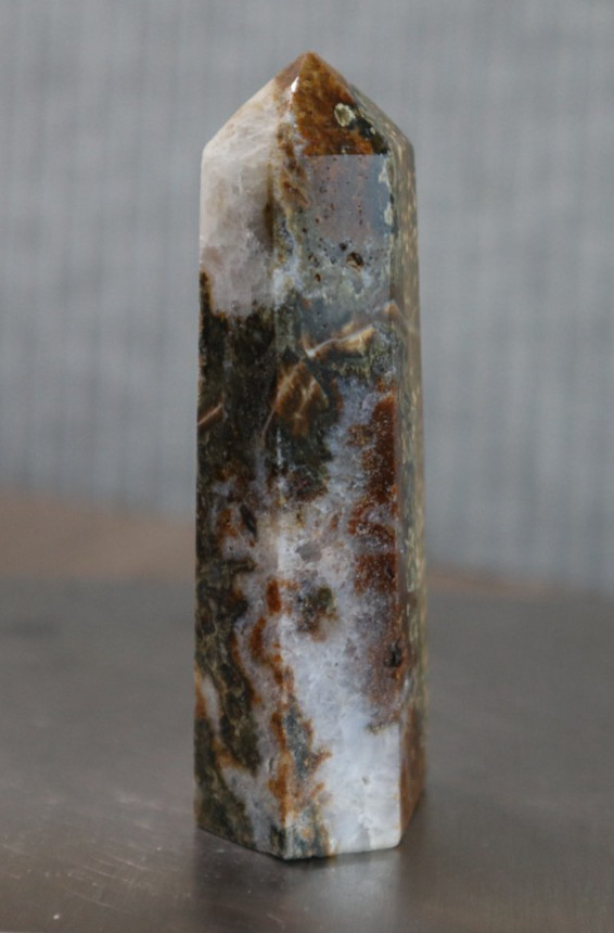 BUBBLE OCEAN JASPER POINT 2.84 INCHES TALL 58.3 GRAMS